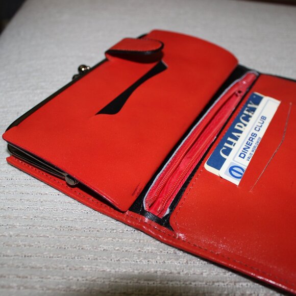 unused 1960s Renwick Chequebook Wallet Kisslock Coin Purse Nappa Leather Bifold - Picture 9 of 15